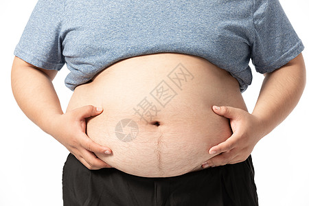 消耗脂肪男性肥胖的肚皮背景