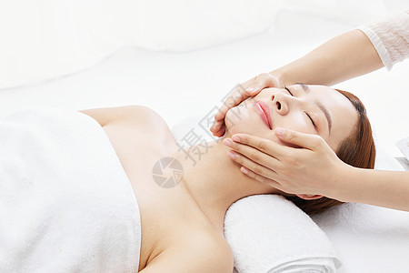 头部护理女性养生spa脸部按摩背景