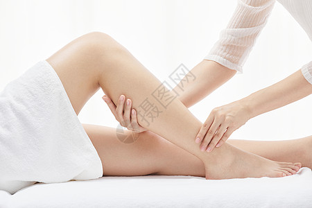女性spa腿部护理背景