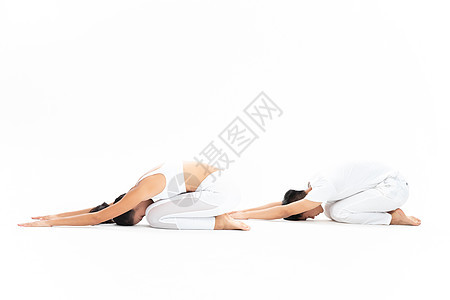 双人瑜伽健身锻炼背景图片
