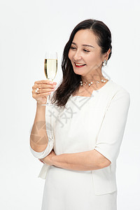时尚贵妇手举香槟杯图片