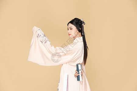 古风汉服中国风美女跳舞背景图片