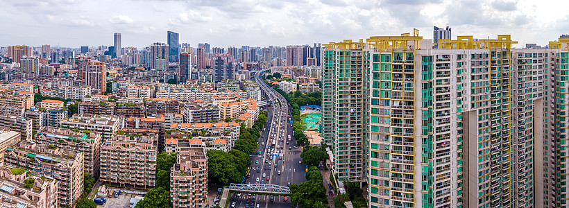 全景航拍广州江湾路城市建筑风光图片