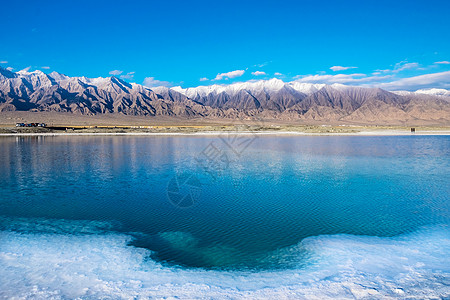 中央青海翡翠湖风光背景