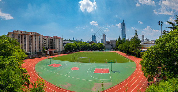 学校全景校园操场全景背景