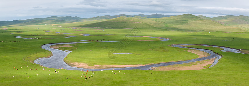 农场风景呼伦贝尔大草原莫尔格勒河背景