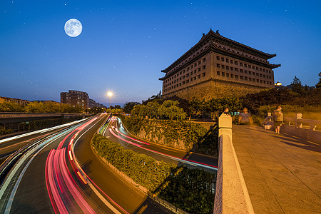 中秋赏月夜东便门背景图片