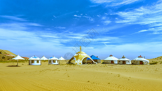 内蒙古库布其沙漠秋季景观图片