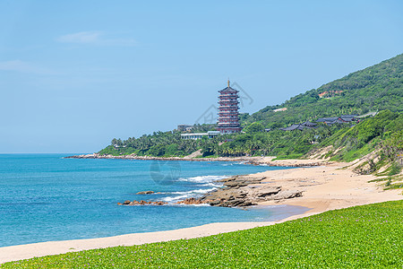 海边嬉戏三亚南山文化旅游区背景