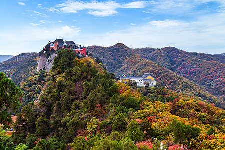 照金香山秋景背景图片