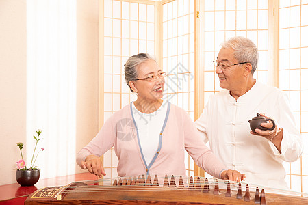 老年夫妻退休生活背景图片