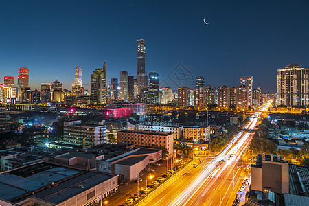 北京夜色繁华国贸中心背景