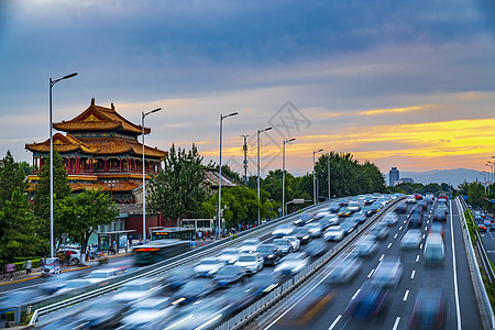 北京立交桥北京雍和宫交通背景