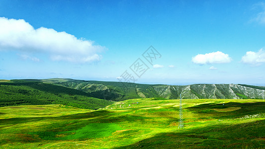 红原大草原内蒙古高山 牧场秋季景观背景