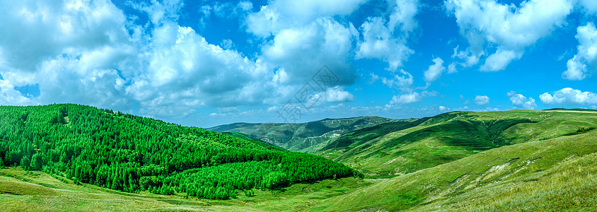 红原大草原内蒙古大青山脉秋季景观背景