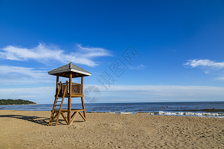 北戴河海滨天然浴场高清图片