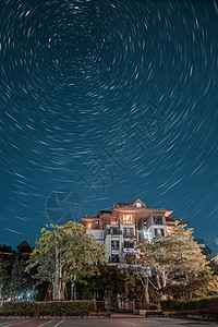 星空夜景别墅区的星空背景