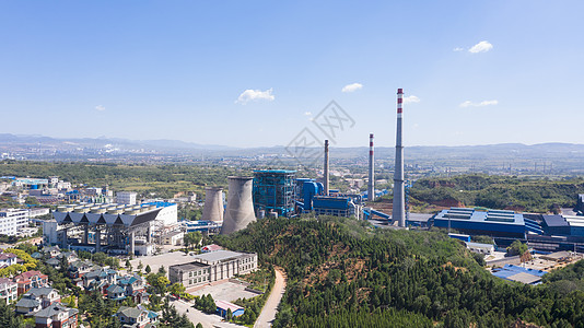 工业生产发电厂航拍高清图片