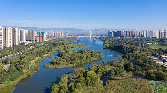 山西太原汾河风光背景