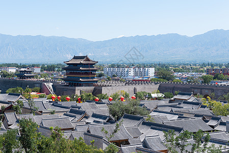 山西山山西忻州古城背景