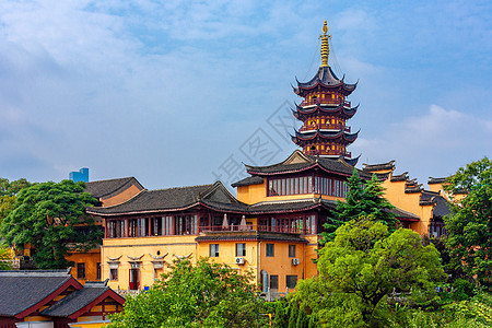 宝塔古鸡鸣寺背景