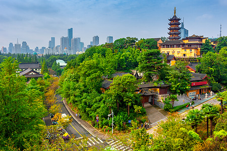 宝塔古鸡鸣寺背景