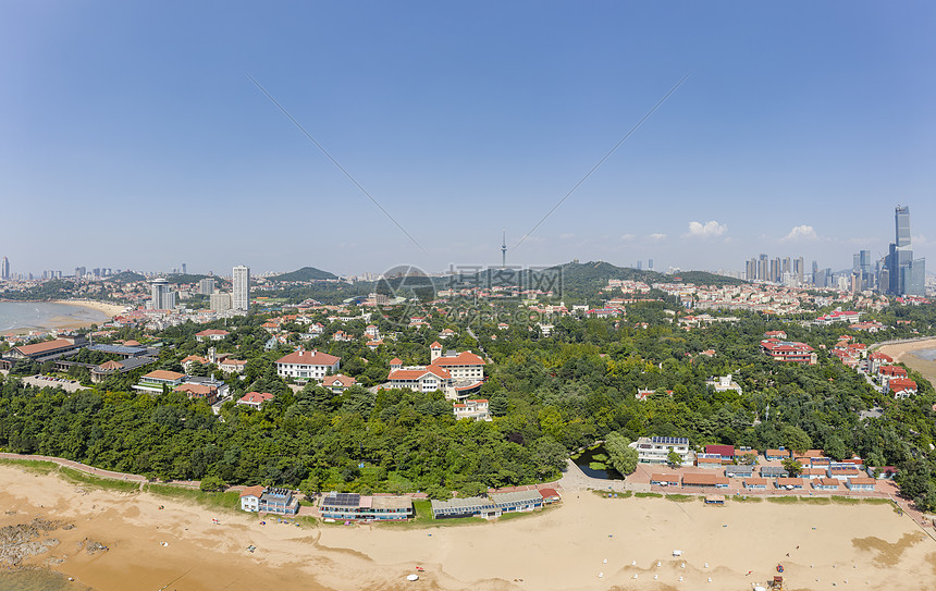 青岛八大关景区航拍全景