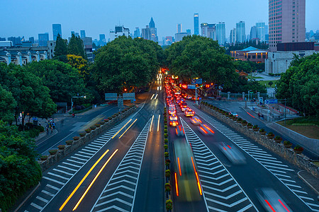 夜晚公路城市车流背景