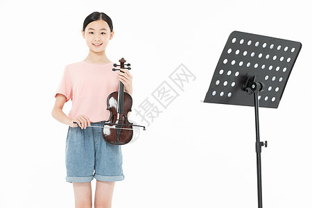 青少年学生学习拉小提琴图片