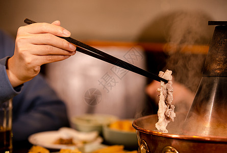 美食特写北京火锅涮肉特写背景