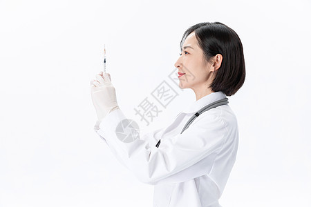 注射疫苗医生手持注射器打针背景