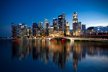 新加坡海滨湾夜景图片