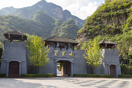 通天峡河北保定野三坡5A级世界地质公园背景