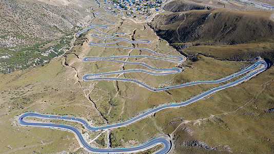 西藏拉萨甘丹寺盘山公路背景