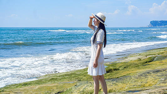 夏日镰仓海边女孩图片