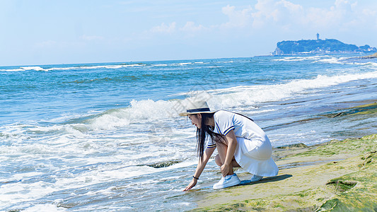 夏日镰仓海边女孩图片