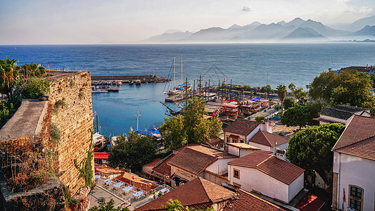 土耳其地中海海滨城市安塔利亚背景