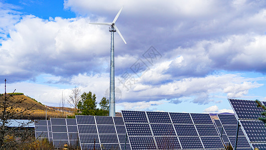 太阳能发电和风力发电图片