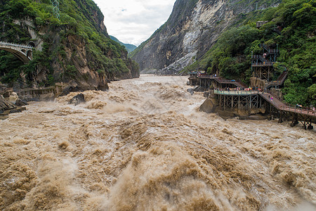 峡谷河流风景香格里拉虎跳峡背景