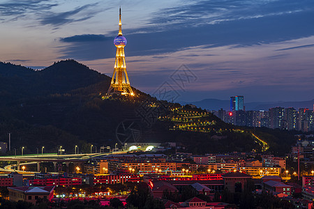 西宁夜景美丽夜景西宁城市背景