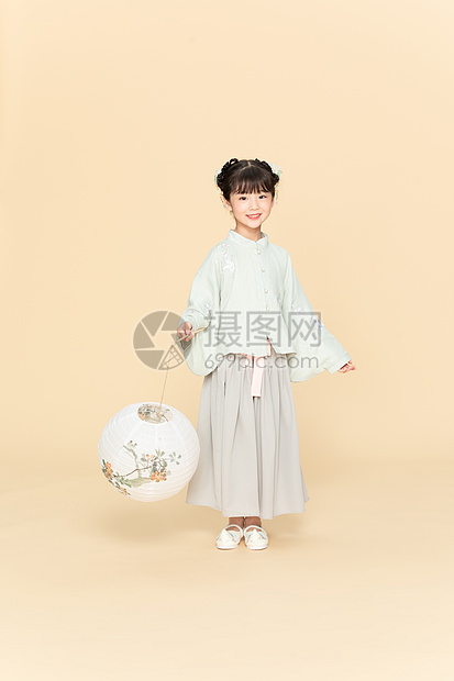 古风汉服中国风小女孩提灯笼图片