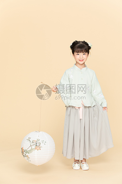 古风汉服中国风小女孩提灯笼图片