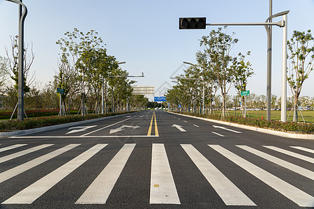 交通斑马线户外无人的道路背景