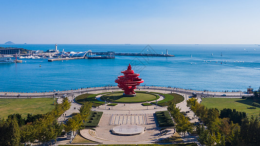 广场雕塑青岛地标五四广场五月的风背景