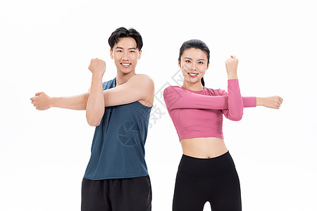 运动男性青年夫妻健身锻炼背景