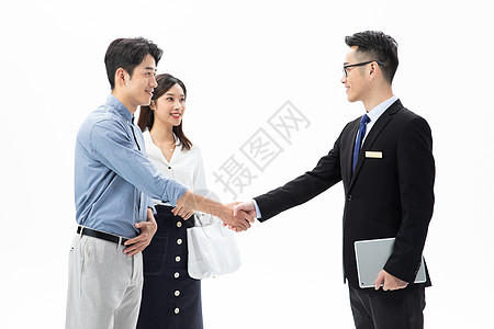 销售与客户握手合作高清图片