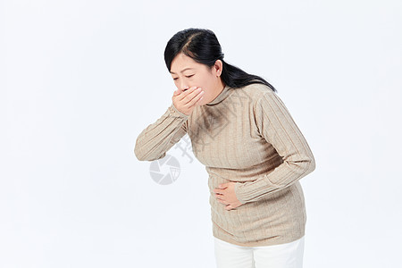中年女性身体不适呕吐图片