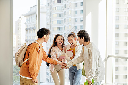 学生跳跃考研学生加油欢呼背景