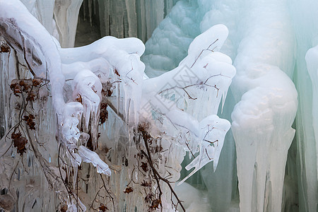 大连天门山冰瀑图片小雪高清图片素材