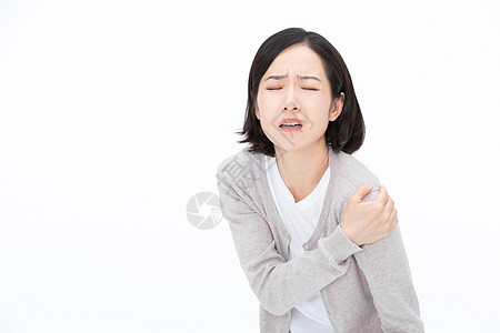 女性疾病身体不舒服肩膀疼图片